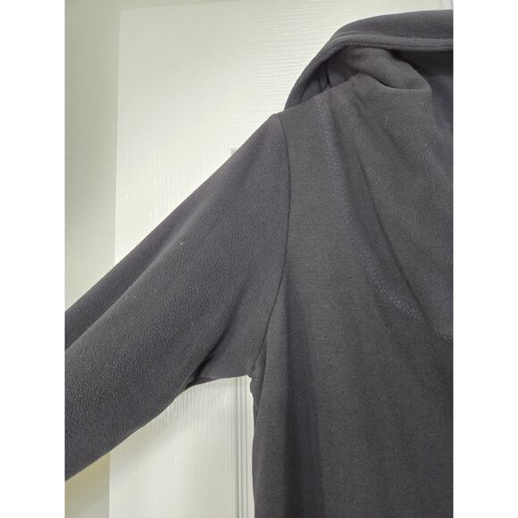 Sympli Canada Unique Fleece Warm Black Zip and Clasp Mid-Length Jacket, Size 10 - Picture 10 of 14